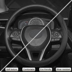 Customized Auto Car Steering Wheel Cover for Toyota Tacoma,4Runner,Tundra,Sequoia,15.5-16 inch (Black-Large Size)