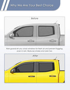 in-Channel Window Rain Guard for Chevy Colorado/GMC Canyon 2023 2024 2025 2026 Crew Cab Rain Guards Side truck Window Visors low profile Vent Visor Window Deflectors Vent Shades Car Accessories