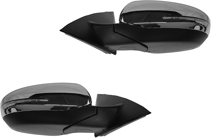 2 Piece Driver and Passenger Side Mirror Assembly Set Electric Adjustment Heated No Memory Chrome Compatible with 2012-2013 Kia Optima KI1320169 KI1321169