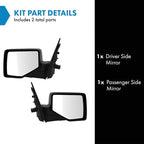 Driver and Passenger Side Mirror Set Power Textured Black with Puddle Light Compatible with 2006-2010 Ford Explorer FO1320271 FO1321271