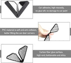 2 PCS Car Door Corner Protector Edge Guards, Real Carbon Fiber Anti-Collision Car Door Edge Protector, Self-Adhesive Decorative Auto Corner Protect, Vehicle Exterior Accessories (Silver)