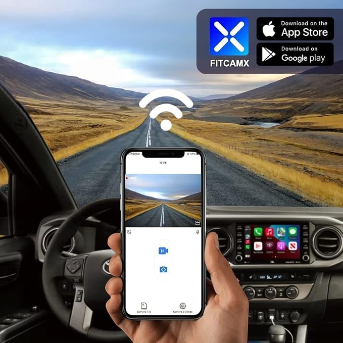 4K Dash Cam Compatible with Toyota Tacoma 2018 2019 2020 2021 2022 2023 Limited SR5 SR TRD Sport Off-Road Pro, OEM Factory Look, 2160P Video WiFi, G-Sensor Loop Recording, Plug&Play, 64GB Card