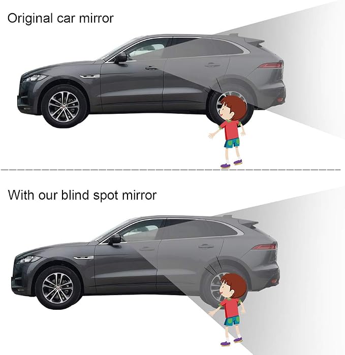 Blind Spot Mirror, 2 inch Rearview Convex Side Mirrors for Cars SUV Truck Van Stick on 3M Adhesive, Rear View HD Glass Frameless Sway Rotate adjustable Wide Angle 2PCS (Rhombus)