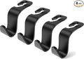 Car Seat Headrest Hook 4 Pack Hanger Storage Organizer Universal for Handbag Purse Coat Universal fit Vehicle Car Black with Buckle
