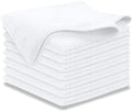 Microfiber Cleaning Cloth - White - 8Pcs (12.5x12.5 inch) High Performance - 1200 Washes, Ultra Absorbent Car Towel Traps Grime & Liquid for Streak-Free Mirror Shine - Car Washing Cloth