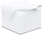 Microfiber Cleaning Cloth - White - 8Pcs (12.5x12.5 inch) High Performance - 1200 Washes, Ultra Absorbent Car Towel Traps Grime & Liquid for Streak-Free Mirror Shine - Car Washing Cloth