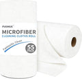 55 Pack Microfiber Cleaning Cloth Roll, Tear Away Reusable Towels, 11" X 9", Ultra Absorbent & Lint Free Microfiber Cloth for Cleaning Cars, Kitchen, Window, and Shop (White, 9”X11”-55PK)