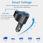 4 in 1 USB C Car Charger, 168W Multi USB Cigarette Lighter Adapter, Socket Splitter with 3 USB Ports, 12V/24V Dual USB Type C PD Fast Car Charger Adapter for iPhone 17/Air/16/15 Pro Max iPad GPS