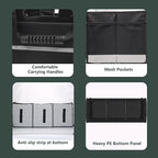 Trunk Organizer - 95L Extra Large Capacity SUV Cargo Storage, Collapsible Waterproof Design with Non-Slip Bottom & Retractable Straps, Car Organizers for SUV, Truck, Sedan