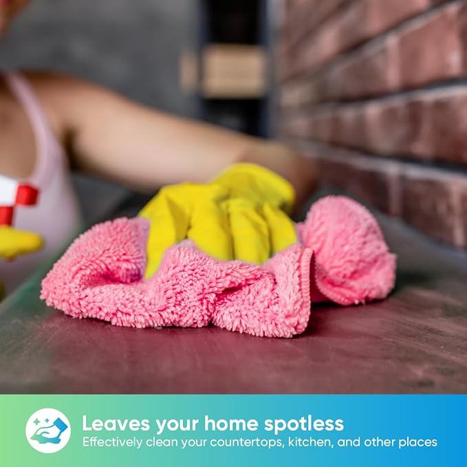 Pink Microfiber Cleaning Cloth, 12 Pack Premium Microfiber Towels for Cars, Lint Free, Scratch-Free, Highly Absorbent, Reusable Cleaning Rags for Car, Household, Kitchen, Window, 11.5"X11.5"
