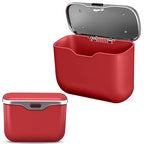 Car Trash Can with Lid - 2-in-1 Leather Top Car Garbage Can & Storage Box | Leakproof, Waterproof Hanging Auto Trash Bin for Back of Seat, Door, SUVs, Trucks, Sedans Red