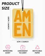 Orange Boho Christian Car Air Freshener 4 Pcs for Women Girls | Religious Car Accessories Mirror Decor, Orange Christian Hanging Air Freshener for Cars Closet Drawer Books