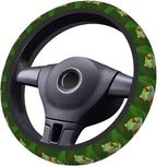 Elastic Cute Tree Frog Green Car Steering Wheel Cover Protector Upgrade Thicken,Durable Soft Car Accessories for Diverse Cars Truck SUV for Men Women Universal 15 Inch