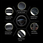 ESEWALAS Universal Car Steering Wheel Cover,Anti-Slip Leather Steering Wheel Cover,Sports Style Steering Wheel Protector,Car Interior Accessories Auto Steering Wheel Covers (Black with Gray)