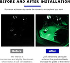 Car LED Strip Light, 24 LED RGB Auto Under Dash Interior Atmosphere Lights, Cigarette Lighter Decorative Lamp Ambient Night Light, Universal Lighting Kit Car Accessories (Green)
