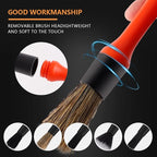 Car Detailing Brush Set, 5 Pack Soft Mixed Hair Auto Detail Brush Kit No Scratch for Automotive Elegant Surface Interior Exterior Dashboard Emblems Panels Engine Bay Wheels Air Vent Seat Leather