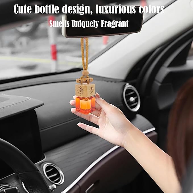 ikeda fragrance Car Air Freshener | Automotive Scents | 45-Days Long-Lasting Keep Fragrance | Automobile Hanging Diffuser Bottles | Remove Auto Odor Fresh Air for Men Home Deodorizer (Peach)