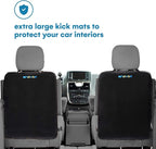 Kick Mats Back Seat Protector for Kids - 2 Pack - Premium Quality Car Seat Back Cover Offers Waterproof Protection of Your Upholstery from Mud and Scratches - Backseats Kick Protector for Child