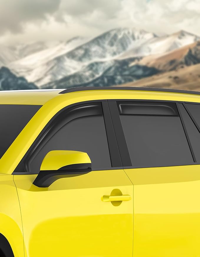in-Channel Window Rain Guards Fit for Toyota Grand Highlander 2024 2025 2026 Extra Durable Rain Guards Side Window Deflectors Vent Visors Vent Shades Car Accessories Visors -4 pcs