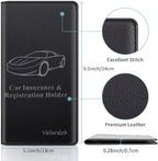 Premium Car Registration and Insurance Card Holder, Car Document Holder for Cards, Driver License & other Essential Documents (Black)