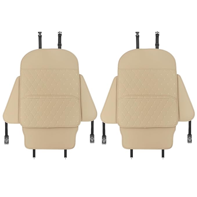 Seat Back Protector,Shields Seat Backs from Kicks and Adds Storage | kick mats back seat protector easy to install and clean, well-crafted, sturdy, durable and stylish.2 Pack
