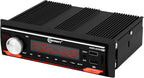 Amplayer G2 Bluetooth Car Stereo Single DIN Media Receiver with Built-in 400W RMS Amplifier, 4 Channels, USB, SD, FM Radio, Hands-Free Calling, Audio Processor & RGB LED Control