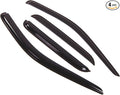 Outside Mount Window Vent Visors Rain Guards Compatible with Dodge Dakota Quad Cab 2005-2011 | Side Window Wind Deflectors Rain Shields | Smoke Tinted, 4 Pcs Set, DGWV-115