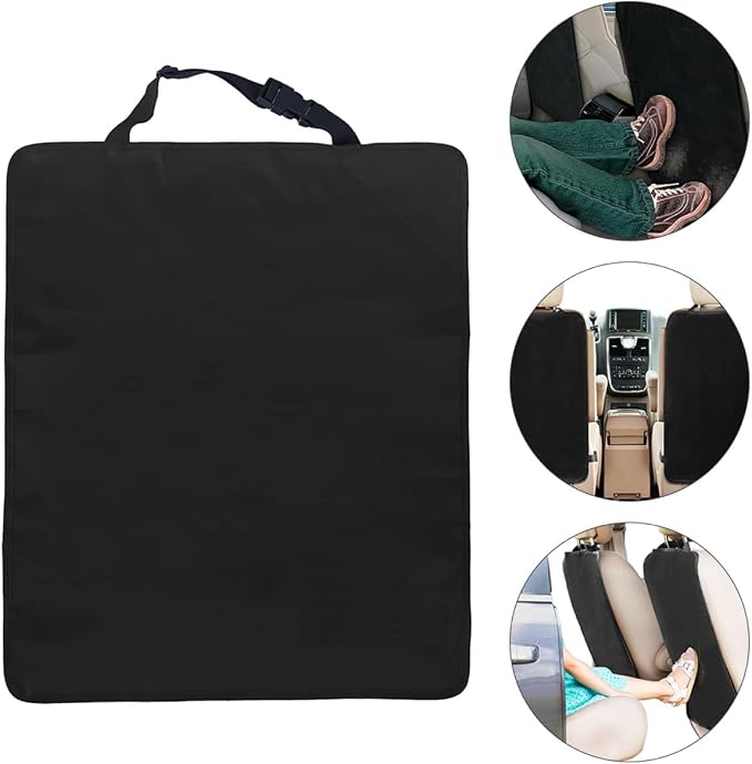 2pcs Car Seat Protector Backseat Kick Mats for Vehicle Anti-kick Pad Black Sturdy Auto Rear Seat Protector for Family Travel