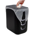 Luup Trash Can (Black) - Reuse Grocery Bags - Plastic Garbage Container for Bathroom, Vanity, Laundry Room, Kitchen, Office, Garage - 2.5 Gallon Wastebasket with Hooks to Secure Trash Bags