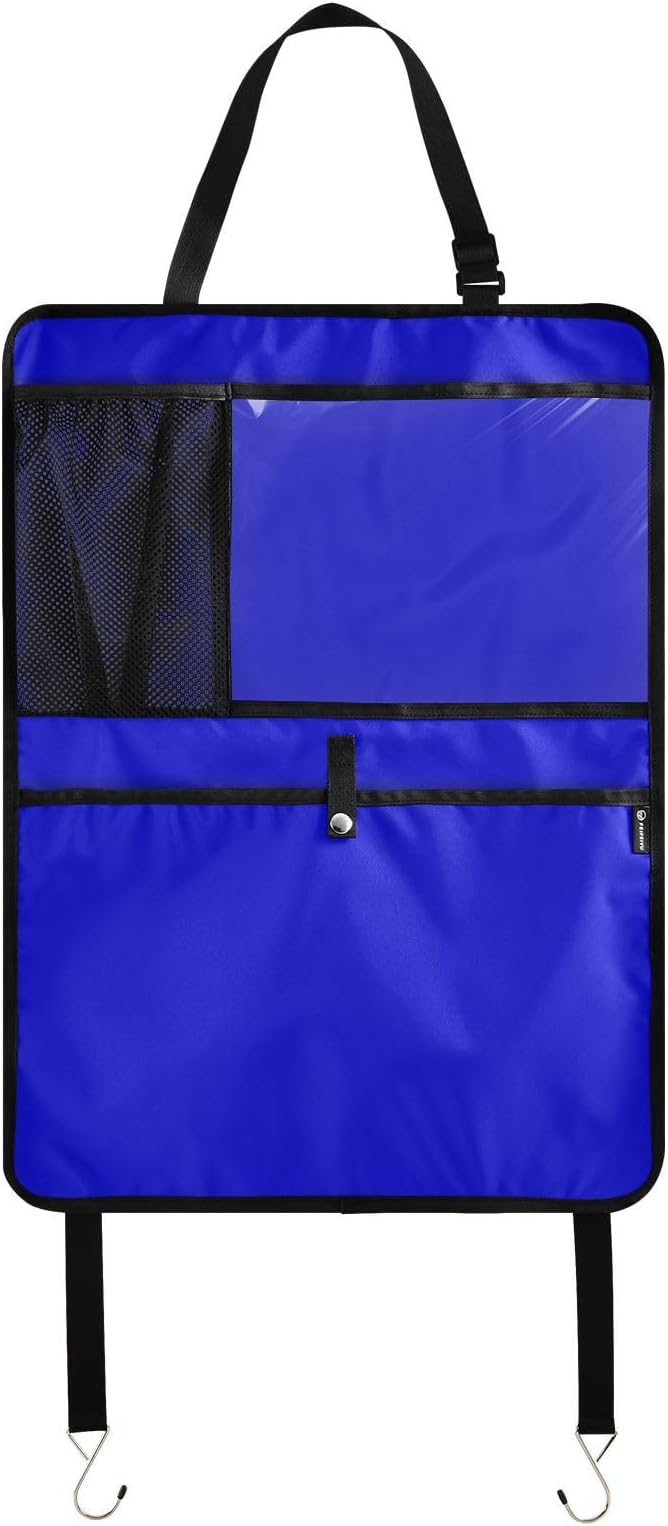 Seat Back Protector Medium Blue Auto Seat Back Kick Protectors, Back of Front Seat Cover for Kids Feet