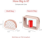 Clear Makeup Bag - TSA Approved Toiletry Bag for Carry-on & Checked Luggage, Water Resistant Car Storage Organizer with Reinforced Seams