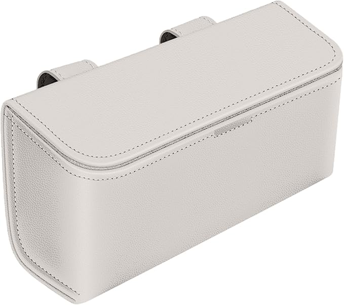 Universal Car Sunglasses Holder for Sun Visor, Premium Magnetic Leather Eyeglass Hanger Clip & Visor Organizer, Large Capacity Car Interior Accessories Fit for Women Men Beige