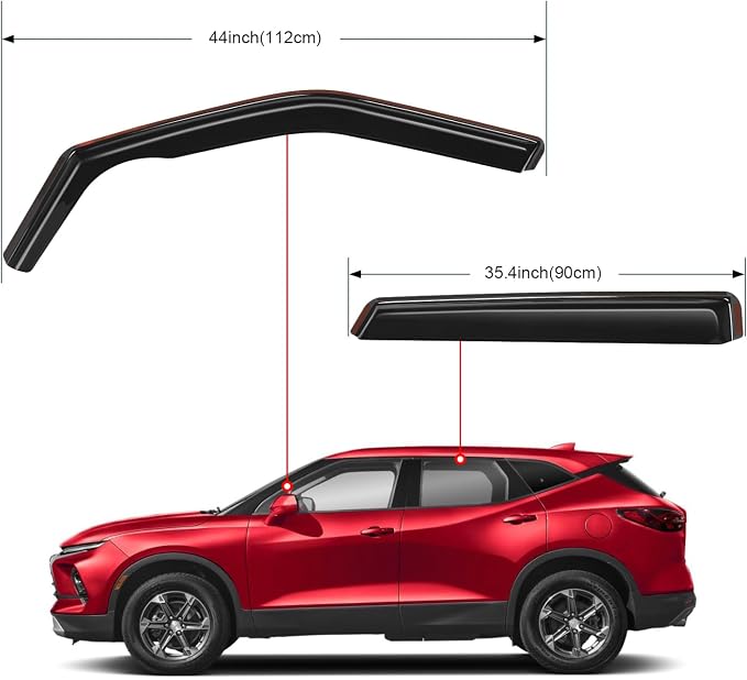 in Channel Rain Guards for Chevy Blazer 2019-2024 2025 2026 Window Deflectors Wind Deflectors Vent Visors, Keep Rain Out & Reduce Wind Noise, 4PCS