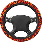 Cool Fire Pattern Steering Wheel Cover for Women Men Girls Car Accessories Decor Anti-Slip Neoprene Auto Steering Wheel Covers Protector Universal 15 Inch