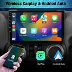 Car Stereo Radio for Jeep Wrangler JK Compass Grand Cherokee Dodge Ram 1500 with GPS FM Bluetooth CarPlay and Android Auto
