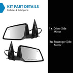 2 Piece Driver and Passenger Side Mirror Assembly Set Electric Adjustment Non-Heated No Memory Textured Compatible with 2007-2008 Saturn Outlook GMC Acadia GM132401 GM1321401