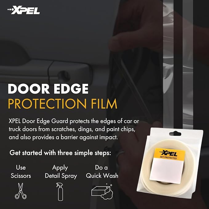 Door Edge Guard Protection Film Roll, 3/4" x 100' - Car or Truck Doors, Protective Barrier Against Minor Scratches, Paint Chips, Door Edge Impact, and Dings - Prevents Damage and Possible Rust