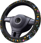 Spring Flower Colorful Leaves Steering Wheel Cover Car Accessories Cute for Women Girls Girly Universal 15 Inch Neoprene Auto Interior Decor Anti Slip Car Truck Protector
