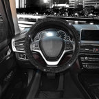 Steering Wheel Cover for Women 15 1/2 inches-16 inches Bling Bling Crystal Diamond Sparkling for F150 F250 F350 Ram 4Runner Tacoma Tundra Range Rover (Black with Black Diamond)