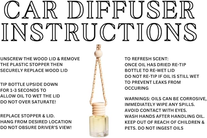 Vanilla Bean Hanging Car Air Freshener – Long Lasting Essential Oil Diffuser for Car, Closet, Bathroom – 2-Pack Natural Scent Deodorizer for Men and Women