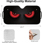 Red Eyes Foldable Windshield Snow Cover, Reflective Accordion Car Windshield Snow Cover, Sun Visor for Car Windshield, Ultimate Heat & UV Protection, Suitable for Most Cars, 57.1" L x 27.6" W