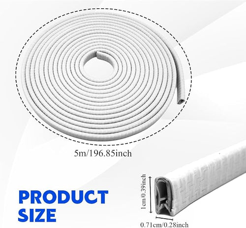 16.4Ft(5M) Car Door Edge Guards, Car Door Protector, U Shape Edge Trim Rubber Anti-Collision Seal Protector, No Glue Required Auto Entry Guard Seal Strips Fit for Trucks SUVs Sedans (White)