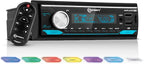 Amplayer G2 Bluetooth Car Stereo Single DIN Media Receiver with Built-in 400W RMS Amplifier, 4 Channels, USB, SD, FM Radio, Hands-Free Calling, Audio Processor & RGB LED Control
