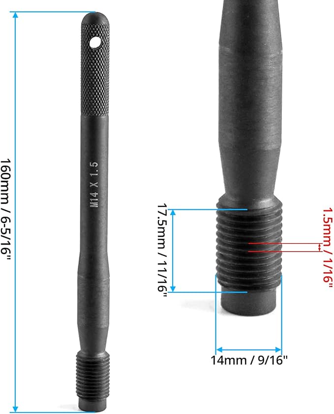 ZKTOOL 2PC Wheel Hanger Alignment Pin Guide Tool - Metric 14x1.5,Wheel Lug Bolt Automotive Mechanic Tool,Wheel Alignment Pin Compatible with Audi Volkswagen Mercedes Benz Ect, M14x1.5…