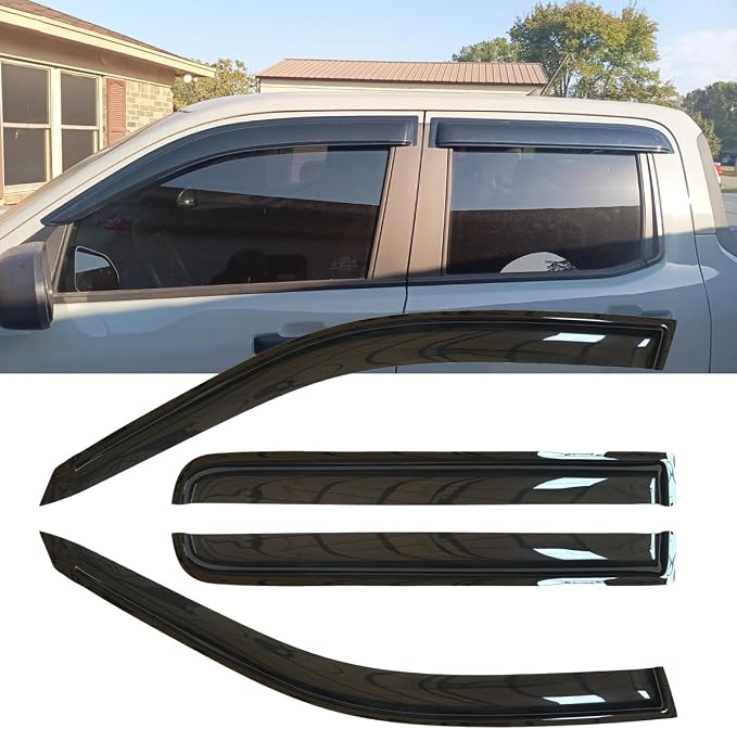 4pcs Original Shatterproof Rainproof Side Window Wind Deflectors for 2022-2024 Ford Maverick,Outside Mount Rain Guard Sets,Nice Looking Window Visors for Cars,Vent Deflector for Maveric 22-24 94182