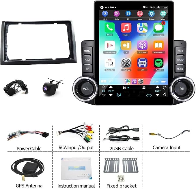 2+64G 9.7" Android 14 Car Radio Stereo for Ford Mustang 2005 2006 2008 2009 | Double Din Touchscreen for Mustang Radio Head Unit w/Wireless CarPlay Android Auto Bluetooth GPS 5G WiFi FM SWC Backup Camera