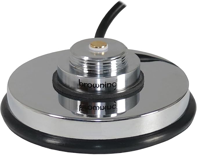 Tram-Browning BR-1030-UHF 3-5/8-In. NMO Magnet Mount with Rubber Boot and Preinstalled UHF PL-259 Connector, Chrome