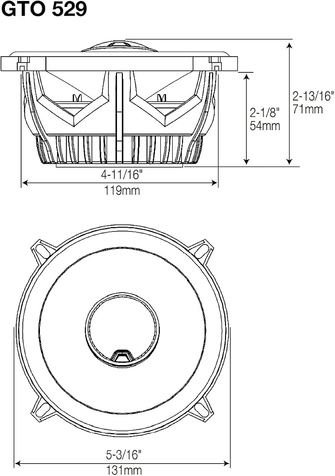 GTO609C 270 Watts 6-1/2" Premium Car Audio Component Stereo Speaker System with Patented Plus One Woofer-Cone Technology