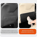 2PCS Car Kick Mat, Anti-Scratch Waterproof Anti-Slip Vehicle Back Seat Protector with Storage Pockets, Automotive Interior Seat Back Covers, Universal for SUV RV Truck (Black)