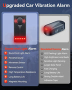 Car Anti-Theft Vibration Alarm, 108dB Automobile Vibration Sound & Light Alert, Wireless Remote Car Alert Automotive Warning Interior Safety Light